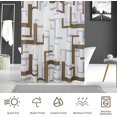 thumbnail image 5 of Rideau de Douche Géométrique Moderne, Rideau de Douche Imperméable et Rideau de Bain en Polyester pour Salle de Bain, Ensemble de Rideau de Douche en Tissu Texturé avec 12 Crochets, Lavable à la Machine, Brun Espresso Chocolat 72 Pouces, 5 of 5