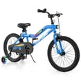 thumbnail image 1 of Costway 18" LED Lighted Kids Bike with Adjustable Seat Coaster Brake Training Wheels Navy Patented, 1 of 10