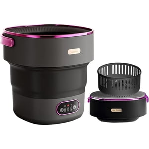 Mini laveuse et sécheuse portable, Mini Lave-linge 13L Machine de lavage portable entièrement automatique 3 Modes de nettoyage laveuse le camping collapsible pour Dorm Travel Noir