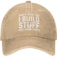thumbnail image 1 of That's What I Do I Build Stuff and I Know Things Hat for Men Baseball Hats with Design Caps, 1 of 8