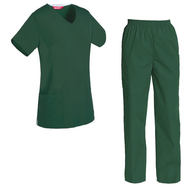 Women's Scrubs Set Scrub Top and Pants Scrubs Set