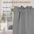 thumbnail image 3 of Lapalife Blackout Kitchen Curtains 36 Inches Long 2 Panels, Rod Pocket Short Curtains for Samll Windows Thermal Insulated Cafe Curtains for Kitchen Bathroom Basement, Grey, 3 of 8
