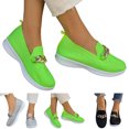 thumbnail image 3 of B91xZ Mocassins Confortables pour Femmes Ballerines à Bout Rond Fermé Chaussures de Soirée Décontractées pour Mariage Dansant, Vert 8, 3 of 5