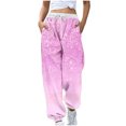 thumbnail image 2 of Pants for Women, Women Fashion Color Blocked Printed Drawstring Pants, 2 of 5