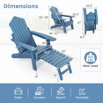 thumbnail image 3 of Gymax 2 PCS Folding Adirondack Chair HIPS Fire Pit Chair w/ Adjustable Backrest Navy, 3 of 10