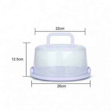 EARKITY Cake Carrier, Plastic Portable Cake Box, Cake Keeper with Dome Lid, Cake Transport Container, Round Cake Stand, Foldable Handle, Suitable for Storage Birthday Cakes, Cupcakes, Nuts, Fruits