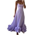 thumbnail image 1 of FcBaudy Camisole Sans Manches Robe Col en V, Robes d'Été pour Femmes, Robes pour Femmes Robe Ligne A avec Bretelles Ourlet Grand Robe de Soirée avec Bretelles Robe Col en V Robe pour Femmes, 1 of 8
