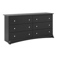 thumbnail image 1 of Prepac Sonoma Commode à 6 Tiroirs de 59 Po en Bois d'Ingénierie, Noire, 1 of 12