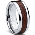 thumbnail image 1 of 8MM Men's Tungsten Carbide Ring Wedding Band Wood Inlay, 1 of 5