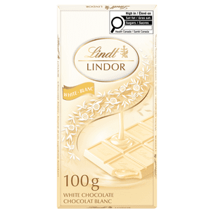 Lindt LINDOR White Chocolate Bar, 100 Grams