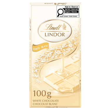 Lindt LINDOR White Chocolate Bar, 100 Grams