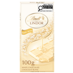 Lindt LINDOR Barre de chocolat blanc, 100 Grams