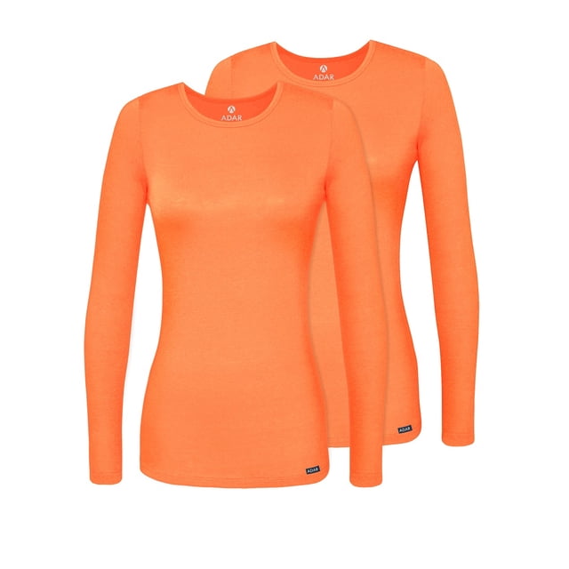 Adar sous-Couches pour Femmes, Lot de 2 - T-Shirt de sous-Couche à Manches Longues Confortable