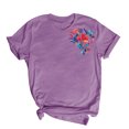 thumbnail image 4 of Pisexur Hauts de Printemps pour Femmes 2025, Hauts pour Femmes, Hauts de Sortie pour Femmes, Hauts pour Dames Mode Imprimé Manches Courtes Blouse de Sortie T-Shirt Drôle à Col Rond Violet, m, 4 of 5