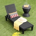 thumbnail image 3 of Gymax Chaise Longue Inclinable d'Extérieur pour Patio avec Dossier Réglable, Noire, 3 of 10