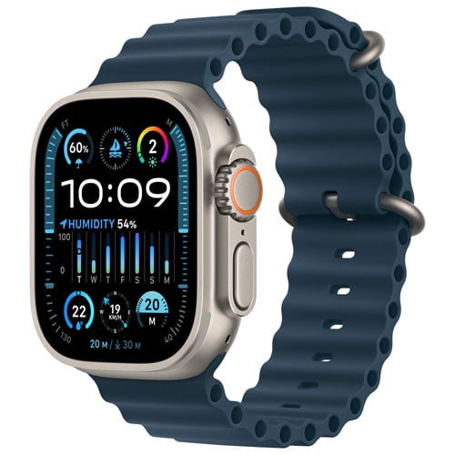 Open Box - Apple Watch Ultra 2 (GPS + Cellular) 49mm Titanium Case with Navy Ocean Band