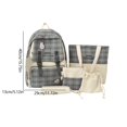 thumbnail image 3 of 5pcs/set Woman Backpack Fashion Cute Plaid School Bags for Vacations (Pink), 3 of 10