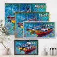 thumbnail image 4 of Designart Trois bateaux dans le port ART MURAL À CADRE FLOTTÉ, 4 of 4