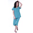 thumbnail image 2 of Moomaya Ensemble de Nuit pour Femmes Capri en Coton Vêtements de Nuit 2 Pcs Chemises de Nuit, 2 of 5