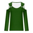 thumbnail image 4 of Yuyuzo Womens Tunic Tops Cold Shoulder Long Sleeve Shirts Loose Solid Color Lightweight Tee Tops, 4 of 5