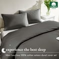 thumbnail image 3 of California Design Den Duvet Cover - 400 Thread Count 100% Cotton, 3 Piece Sateen Weave Bedding Set, Soft Luxury Comforter Cover and Two Pillow Shams, with Button Closure and Corner Ties, 3 of 9