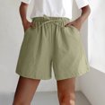thumbnail image 2 of Timegard Short à Jambes Larges pour Femmes en Coton et Lin, Taille Élastique avec Lien, Short Décontracté Léger avec Poches, 2 of 4