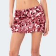 thumbnail image 1 of GZWYHT Jupes pour Femmes, Mini-Jupe Femme à Paillettes à la Mode Taille Haute Ajustée Rehausse-Fesses Jupe Courte Décontractée Jupe à Paillettes, Jupes d'Été, Robe Rouge, Jupes Taille Haute P, 1 of 4