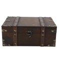 thumbnail image 2 of Large Capacity Vintage European Style Wooden Storage Box, Decorative Jewelry Chest with Lock Gray, 2 of 7