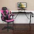 thumbnail image 2 of Bowery Hill Gaming Desk and Racing Swivel Chair Set in Black and Pink, 2 of 9