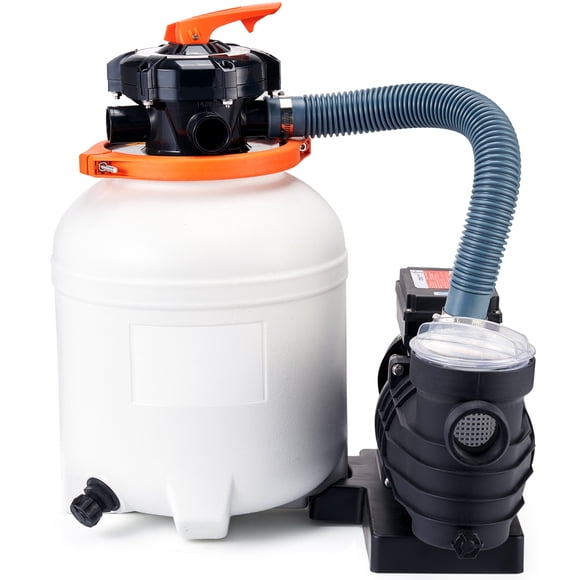 KFFKFF Sand Filter Above Ground with 1/2HP Pool Pump 3000GPH Flow 12" 6-Way Valve