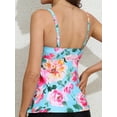 thumbnail image 4 of Charmo Wrapped V Neck Swimsuit Tops for Womens Flowy Tankini Tops Padded Bathing Suit Tops(No Bottoms）, 4 of 4
