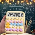 thumbnail image 1 of Mini Desktop Calculator 12-Digit LCD Display | Basic Standard Pocket Size Calculator for Home School Office Kids | Dopamine Round Keys | Battery Powered | Non-Slip Gradient Design, 1 of 6