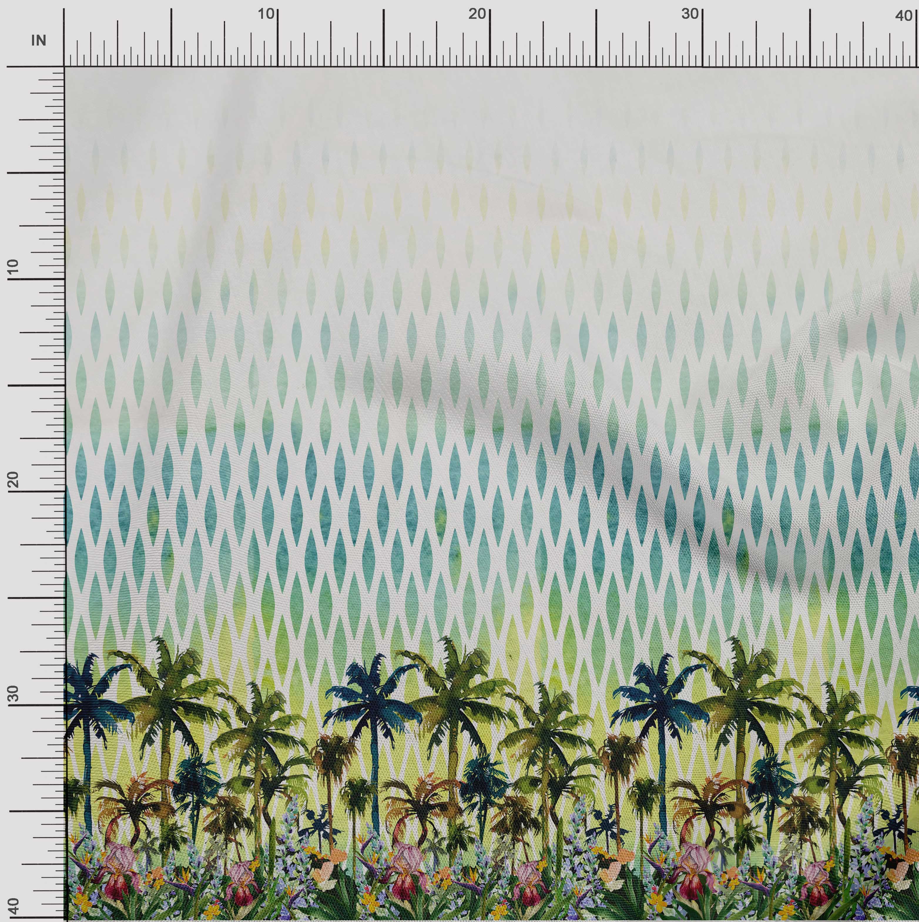 oneOone Organic Cotton Poplin Twill Fabric Geometric|Tree & Floral Panel Decor Fabric Printed BTY 42 Inch Wide