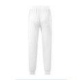 thumbnail image 4 of Men Casual Pants Elastic Waist Drawstring Solid Color Textured Trousers Lightweight Daily Long Pant with Pockets White XL, 4 of 8