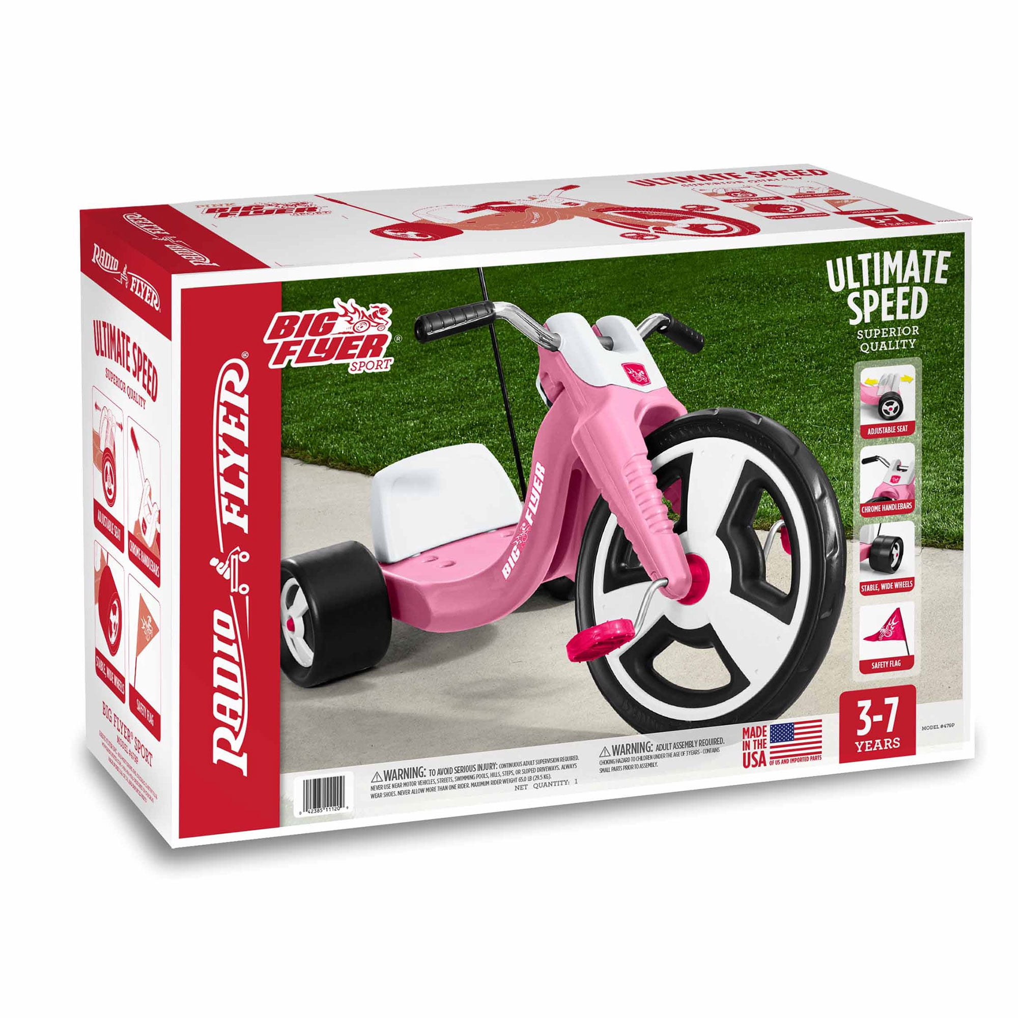 Radio Flyer Big Flyer Sport with Large Front Wheel and Adjustable