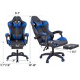 thumbnail image 4 of Melior Home Reclining Leather Gamer's Chair Ergonomic Support High Back Massage Wheels, Blue, 4 of 11
