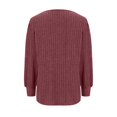 thumbnail image 4 of Meichang Puff Long Sleeve Shirts for Women Plus Size Square Neck Ribbed Knit Tops Solid Loose Fit Side Slit Hem Blouses Spring Trendy Women Tunic Tops, 4 of 6