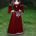 thumbnail image 2 of DDAPJ pyju Robes Médiévales Grande Taille pour Femmes Robe Maxi à Manches Longues Évasées Robes de Princesse de la Renaissance Robe de Bal Robe de Fée Elf Rabais de 90 Liquidation Rouge G, 2 of 6