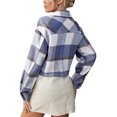 thumbnail image 3 of MAWCLOS Veste de Laine pour Femmes Veste à Manches Longues Vestes de Cardigan de Fête Épissées Bleu M, 3 of 3