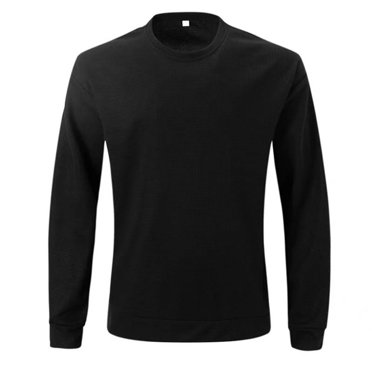 Jalioing Men's Basic Pullover Shirt Solid Color Long Sleeve Crew Neck Casual Sweatshirt Loose Texture Tops