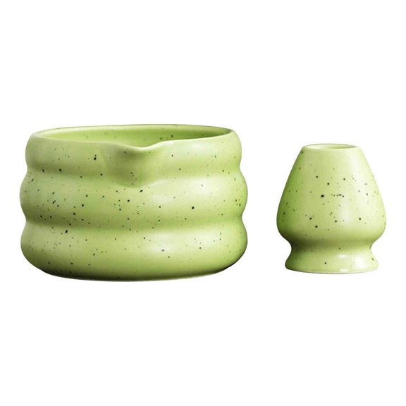 Ensemble de Thé Matcha en Céramique avec Bec Verseur, Bol et Fouet Élégants en Glaçure à Pois de Sable, Accessoires de Thé Faits à la Main pour les Cérémonies Traditionnelles Japonaises et l'Infusion à la Maison