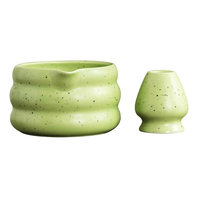 Yhmxh Kitchen Gadgets,Home and Kitchen,Ceramic Sand Dots Glaze Matcha Bowl With Spout Matcha Tea Set Tea Xianli Set Ceramic Jar