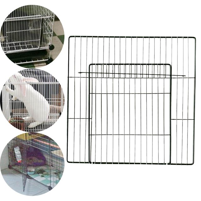 Xingzhi Pet Playpen Door Cage Metal Wire Indoor Fence Rabbit Puppy Expandable Panel Dense Black Grid