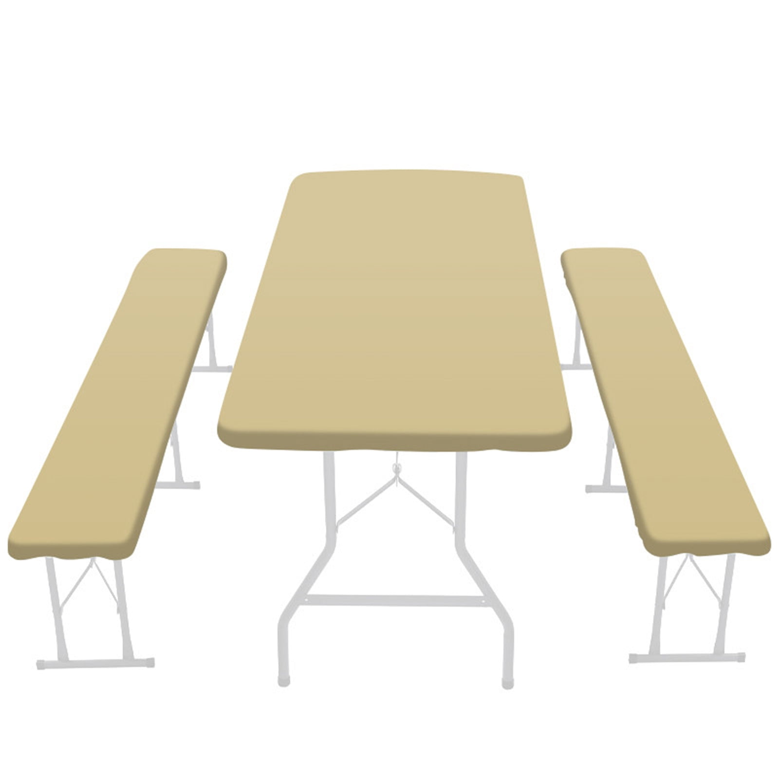 Kyusrd Summer Outdoor Patio Deals！Picni-c Table and Fitted Tablecloth Cover, 3-Piece Set, Backing Elastic Wipeable Cloth Tablecloth for Home Indoor