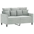 thumbnail image 2 of vidaXL 3 Piece Sofa Set with Cushions Light Grey Velvet, 2 of 5
