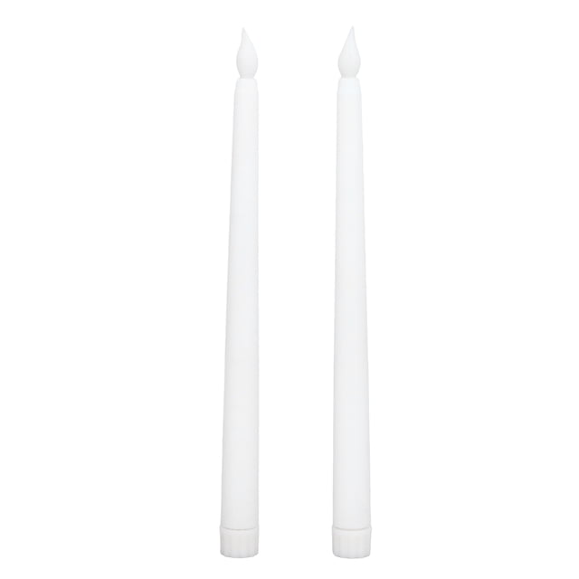 Flameless Taper Candles , 2pcs Long Battery Life Romantic LED Candle Sticks Battery Powered For Children For Festival For Birthday Party White Shell