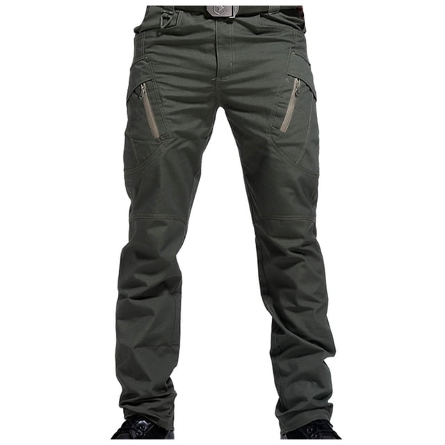 Pantalon Cargo Tactique pour Homme Pantalon de Travail Extérieur Ripstop Multi-Poches Randonnée Camping Pantalon Vert 3TG