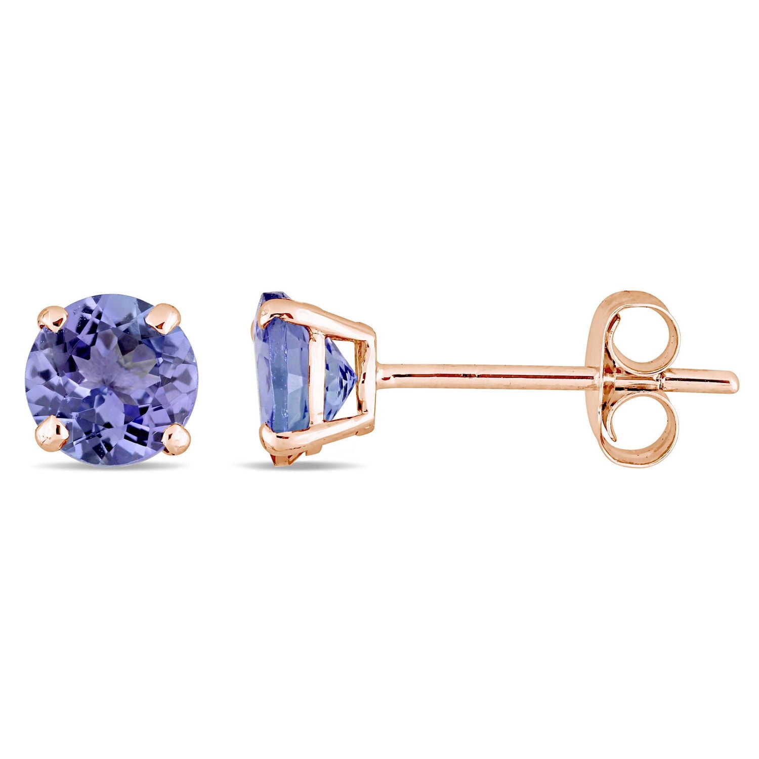 Tangelo 1-1/10 Carat T.G.W. Tanzanite 14K Rose Gold Stud Earrings