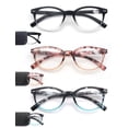 thumbnail image 4 of MODFANS Lunettes de Lecture 2.0 Femmes, Lot de 3, Charnière à Ressort, Mode, Rondes, Élégantes pour la Lecture, avec Pochette, 4 of 4