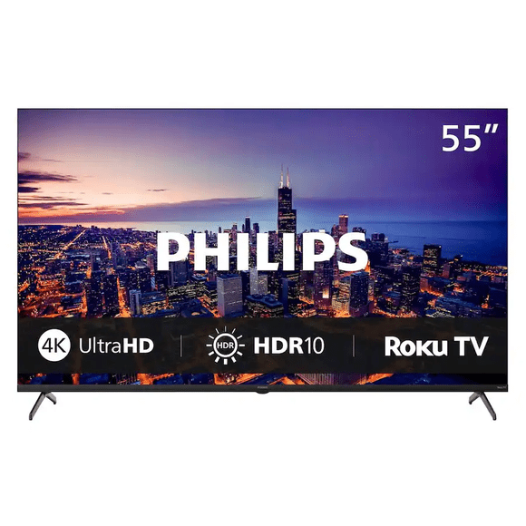 Openbox - Philips - Téléviseur Intelligent Roku DEL 4K UHD de 55 Po, Série 6000 (55PUL6645/F7)